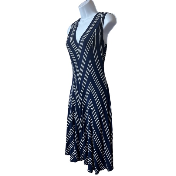 Sz XS Max Studio Blue White Sleeveless Dress - Picture 4 of 6